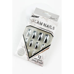 SQUARE SHAPED METALIC COLOR PRESS ON FAKE NAILS