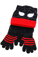 Kids Spider Beanie, Wrap Scarf, and Gloves Set