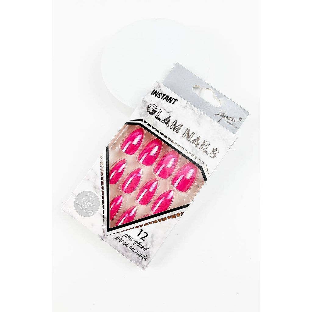 COFFIN SHAPED SHINYY GLAM  PRESS ON FAKE NAIL