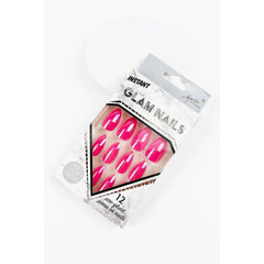 COFFIN SHAPED SHINYY GLAM  PRESS ON FAKE NAIL
