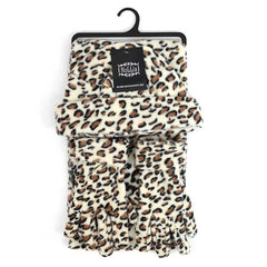Women's Leopard Print Fleece Winter Set