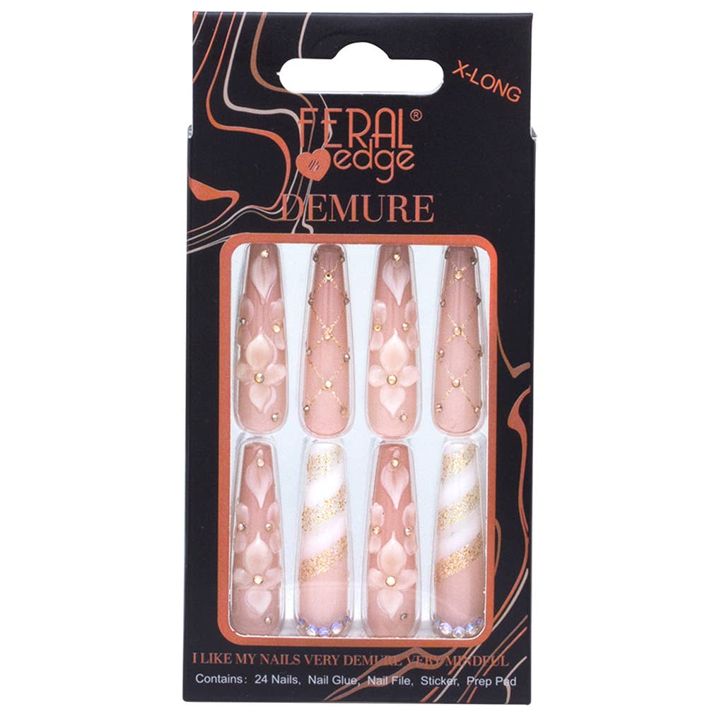 FERAL EDGE DEMURE DESIGN40 NAIL DECORATION SET, DEMURE 40