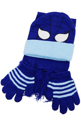 Kids Spider Beanie, Wrap Scarf, and Gloves Set
