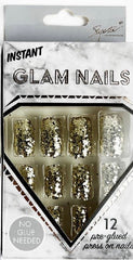 SQUARE SHAPED SHINNY GLITTER PRESS ON NAIL