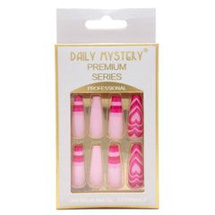 HEART STRIPES PATTERN NAIL TIPS, JBS 0021