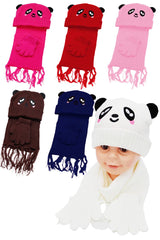 Kids 3 Pcs Panda Beanie, Wrap Scarf, and Gloves