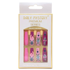 EYE HEART PATTERN NAIL TIPS  12 UNITS , JBS 0032