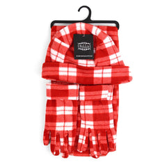 Women's Red Plaid Fleece Winter Set