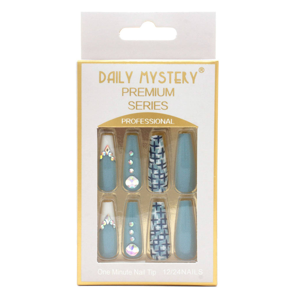 CROSS RHINESTONE PATTERN NAIL TIPS, JBS 0054