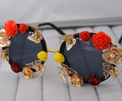 Golden Butterfly & roses sunglasses