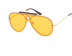 Solid Rimless Aviator Sunglasses