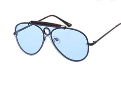 Solid Rimless Aviator Sunglasses