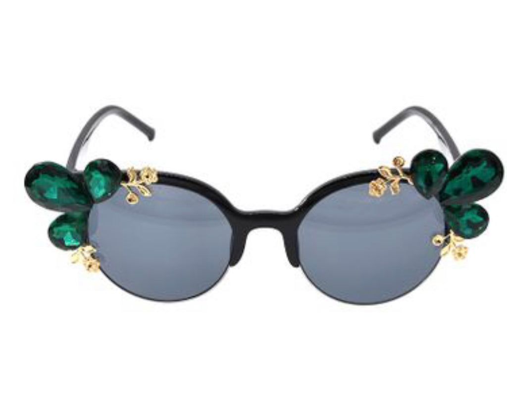 Cat eye rhinestone sunglasses