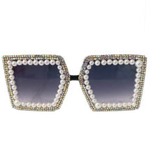 Square rhinestone pearl